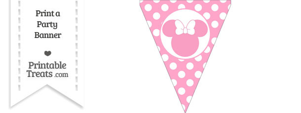 Disney Minnie Mouse Pink Polka Dot Banner Flag
