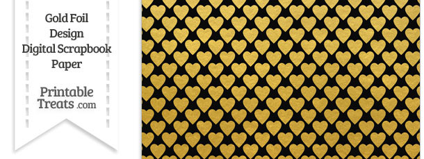 Black and Gold Foil Hearts Electronic Sbook Paper graphic regarding Printable Gold Paper referred to as Black and Gold Foil Hearts Electronic Sbook Paper