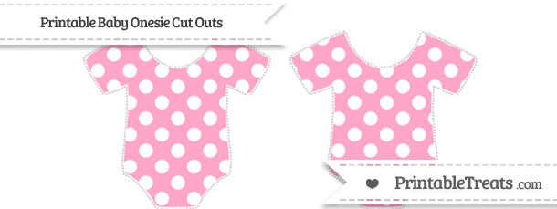 Free Carnation Pink Polka Dot Small Baby Onesie Cut Outs — Printable ...
