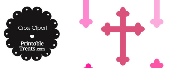 Cross Clipart in Shades of Pink