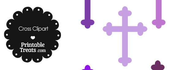 Cross Clipart in Shades of Purple