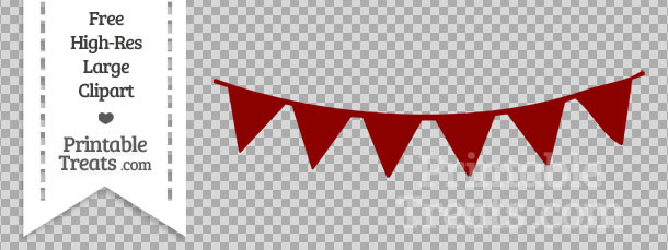 Dark Red Pennant Bunting Banner Clipart Printable Treats Com