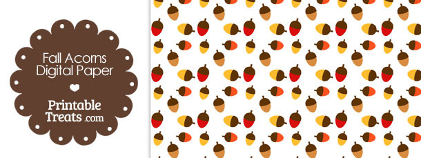 Fall Acorns Digital Scrapbook Paper