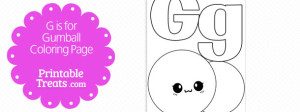 G is for Gumball Coloring Page — Printable Treats.com