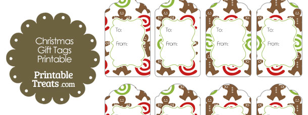 Gingerbread Cookie Gift Tags — Printable Treats.com