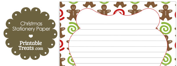 Gingerbread Cookie Stationery Paper — Printable Treats.com