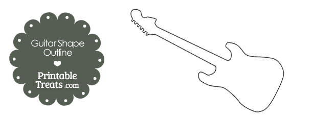 Guitar Shape Outline Printable — Printable Treats.com
