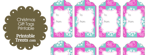 Hello Kitty Christmas Checkered Gift Tags — Printable Treats.com