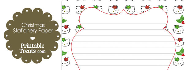 Hello Kitty Christmas Holly Stationery Paper
