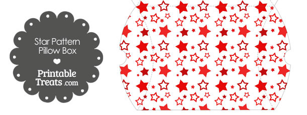 Large Red Star Pattern Pillow Box Printable Treats Com
