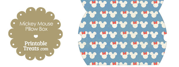 Large Vintage Minnie and Mickey Snow Theme Pillow Box