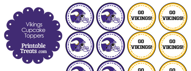 Minnesota Vikings Cupcake Toppers — Printable Treats.com