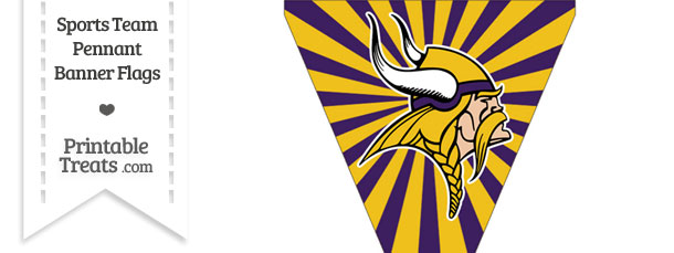 Minnesota Vikings Pennant Banner Flag — Printable Treats.com