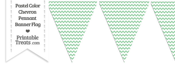 Pastel Green Chevron Pennant Banner Flag Printable Treats Com