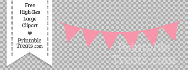 Pastel Pink Pennant Bunting Banner Clipart Printable Treats Com