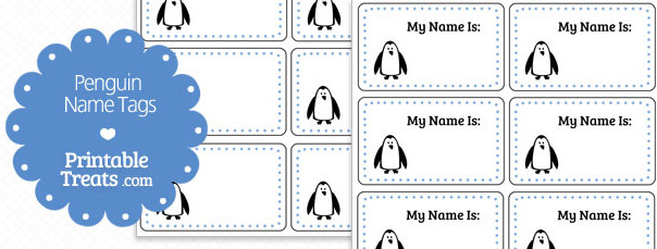 Free Printable Penguin Name Tags — Printable Treats.com