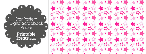 Pink Star Pattern Digital Scrapbook Paper — Printable Treats.com