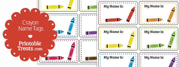 Printable Crayon Name Tags Printable Treats