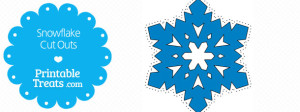 Printable Dark Blue Snowflake Cut Outs — Printable Treats.com