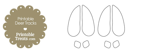 Printable Deer Track Outline — Printable Treats.com