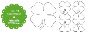 Printable Four Leaf Clover Shapes — Printable Treats.com