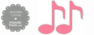 Printable Pink Music Note Cut Outs — Printable Treats.com