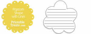 Printable Popcorn Shape with Lines — Printable Treats.com