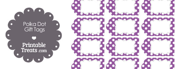Printable Purple Polka Dot Gift Tags — Printable Treats.com
