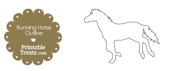 Printable Running Horse Outline — Printable Treats.com