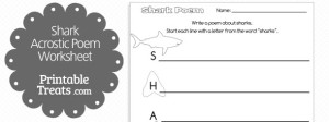 Printable Shark Acrostic Poem — Printable Treats.com
