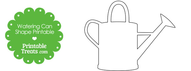 Printable Watering Can Shape — Printable Treats.com