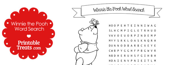 Printable Winnie The Pooh Word Search Printable Treats