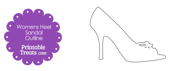 Printable Womens Heel Sandal Outline — Printable Treats.com
