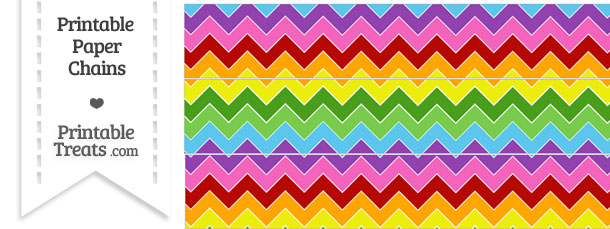 Rainbow Chevron Paper Chains — Printable Treats.com