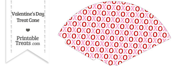 Red and Pink Hugs and Kisses Treat Cone
