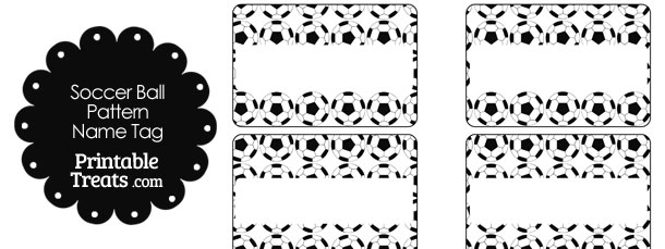 Soccer Ball Pattern Name Tags — Printable Treats.com