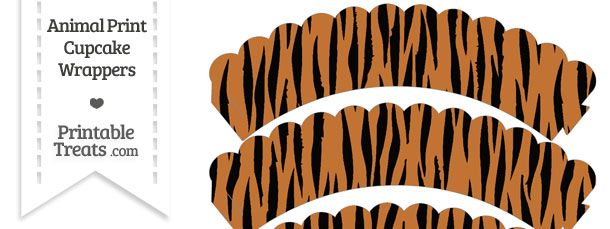 Tiger Print Scalloped Cupcake Wrappers Printable Treats Tiger Print Scalloped Cupcake Wrappers Printable Treats