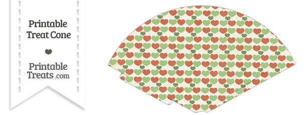 Vintage Christmas Hearts Treat Cone