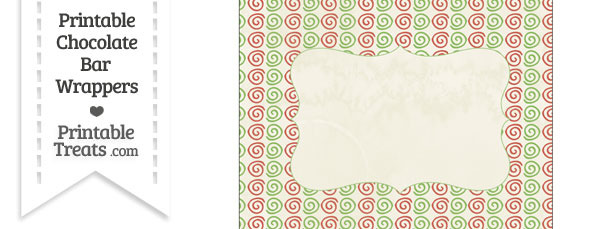 Vintage Christmas Swirls Chocolate Bar Wrappers