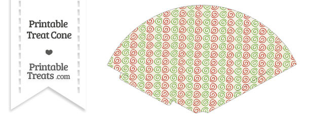 Vintage Christmas Swirls Treat Cone