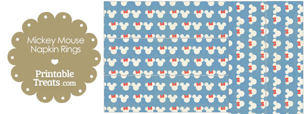 Vintage Minnie and Mickey Snow Theme Napkin Rings