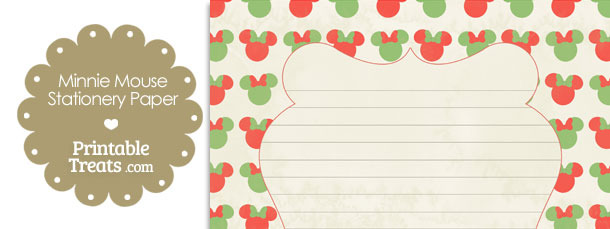 Vintage Minnie Mouse Christmas Stationery Paper