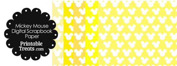 Yellow Mickey Mouse Head Digital Paper — Printable Treats.com