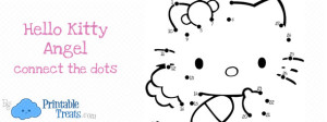 Hello Kitty Angel Connect the Dots — Printable Treats.com