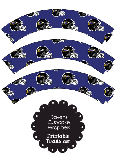 Baltimore Ravens Football Helmet Cupcake Wrappers from PrintableTreats.com