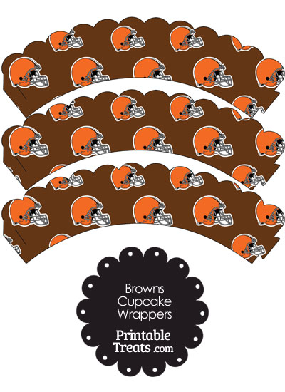 Cleveland Browns Football Helmet Scalloped Cupcake Wrappers from PrintableTreats.com