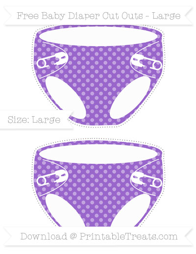 Amethyst Dotted Pattern Large Baby Diaper Cut Outs — Printable Treats.com