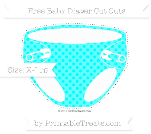 Aqua Blue Polka Dot Extra Large Baby Diaper Cut Outs — Printable Treats.com