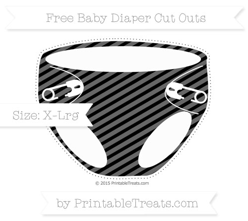 Black Diagonal Striped Extra Large Baby Diaper Cut Outs — Printable ...