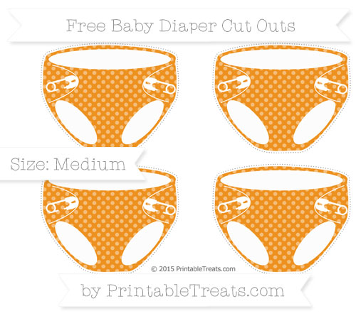 Carrot Orange Dotted Pattern Medium Baby Diaper Cut Outs — Printable ...
